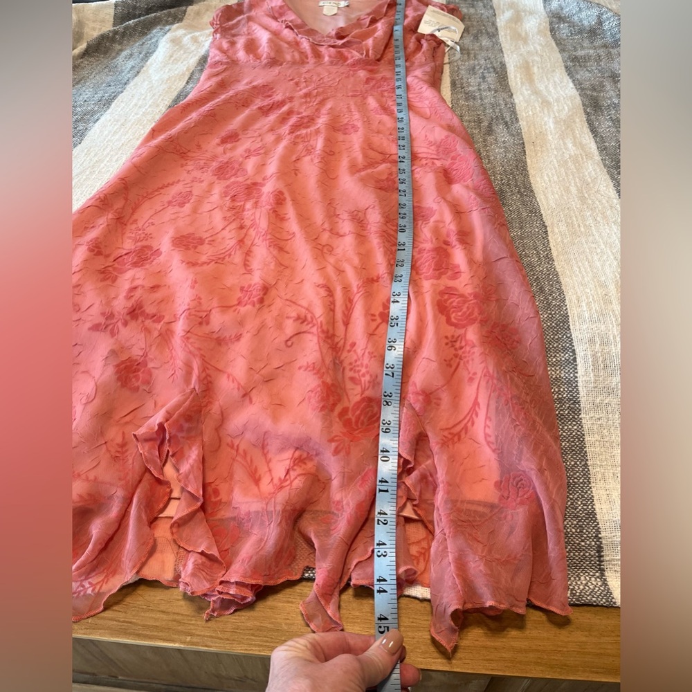 NWT Vtg CDC Rampage Sz 10 Dress Lined Rose Details Peachy Pink Ruffles Flowy Y2K - Picture 16 of 16